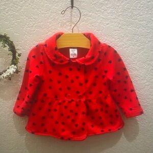 Red Heart Print Girls' Jacket - Unbranded